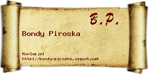Bondy Piroska névjegykártya