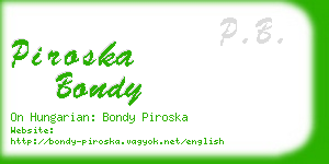 piroska bondy business card